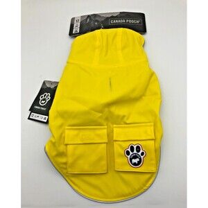 Canada Pooch Torrential Tracker Dog Rain Jacket Yellow 12" 8-12 lb Pockets NEW
